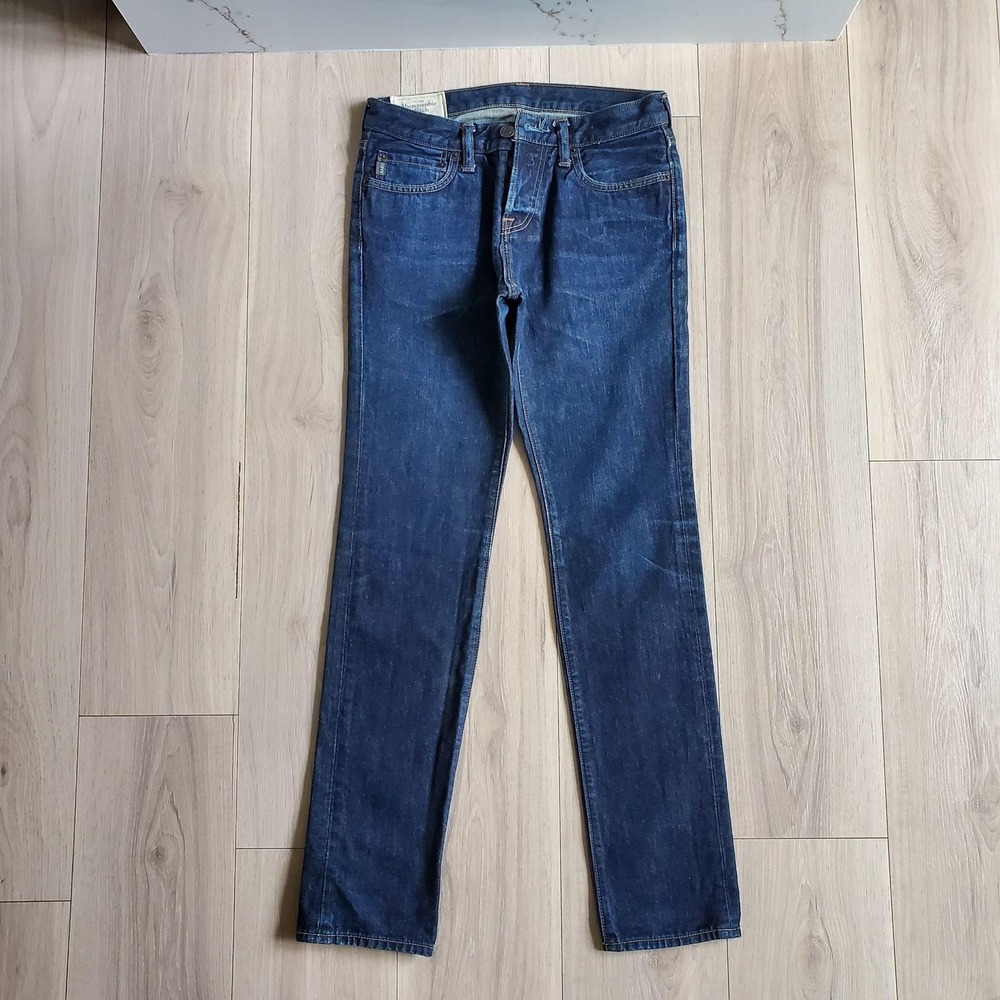 Abercrombie & Fitch Jeans Mens 29x32 Dark Wash Slim Straight Denim Button Fly